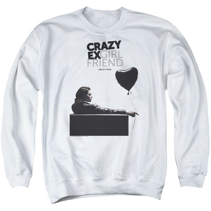 Crazy Ex Girlfriend Crazy Mad Mens Crewneck Sweatshirt White Officially Licensed