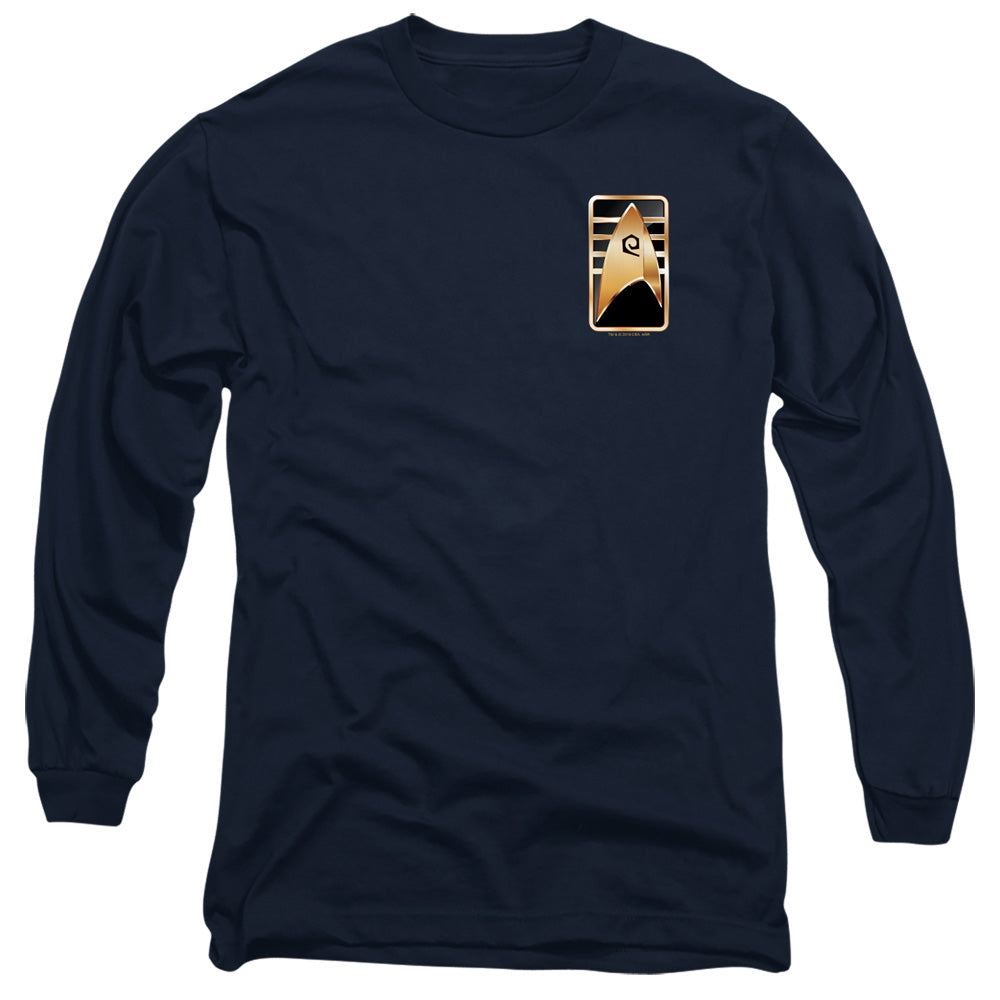 Star Trek Discovery Cadet Badge Mens Long Sleeve Shirt Navy Officially Licensed Officially Licensed