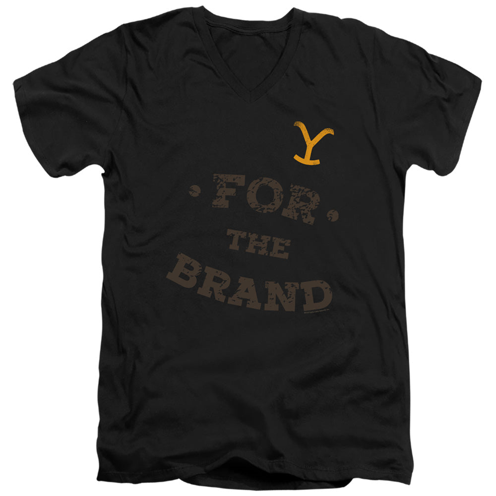 Yellowstone For The Brand Mens Slim Fit V-Neck T Shirt Black Officially Licensed