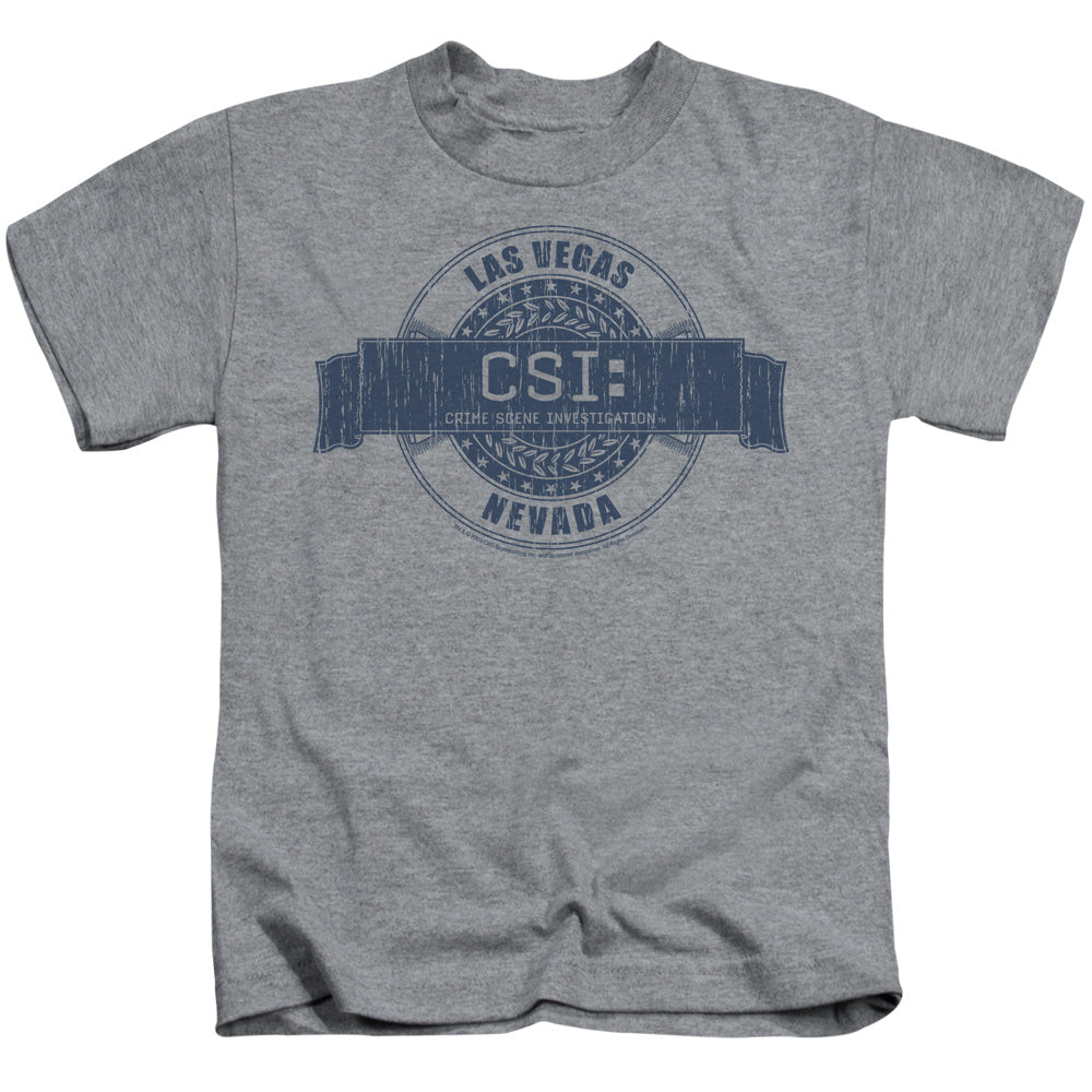 Csi Vegas Badge Juvenile Kids Youth T Shirt Athletic Heather Officially Licensed