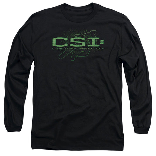 Csi Sketchy Shadow Mens Long Sleeve Shirt Black Officially Licensed Officially Licensed