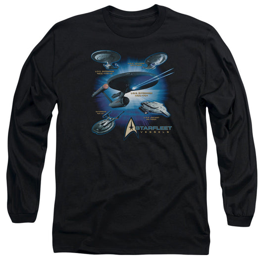 Star Trek Starfleet Vessels Mens Long Sleeve Shirt Black Officially Licensed Officially Licensed
