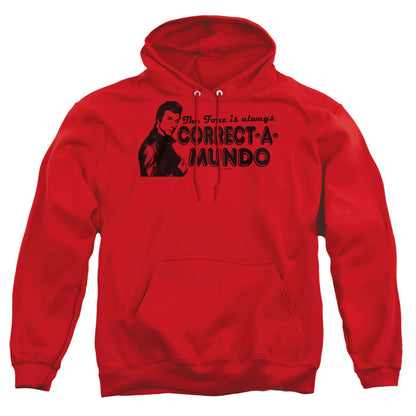 Happy Days Correct A Mundo Mens Hoodie Red Officially Licensed