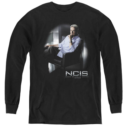 Ncis Gibbs Ponders Long Sleeve Kids Youth T Shirt Black Officially Licensed