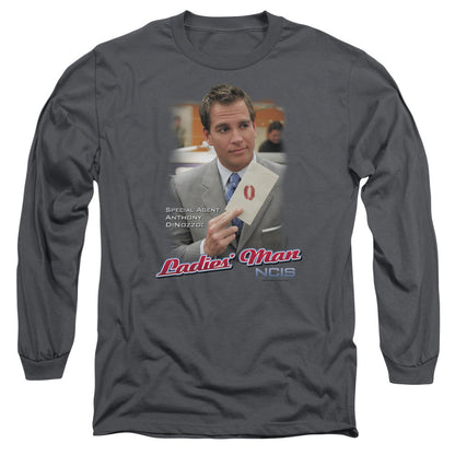 Ncis Ladies Man Mens Long Sleeve Shirt Charcoal Officially Licensed