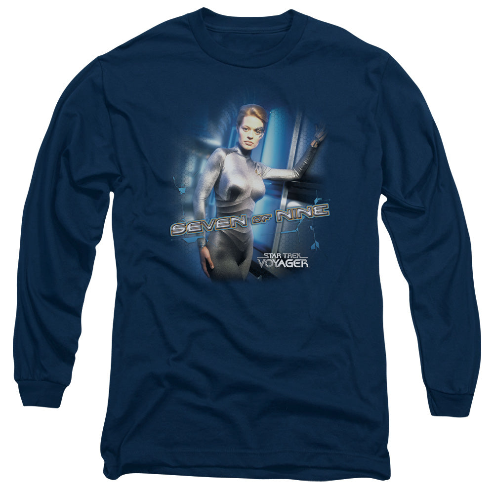 Star Trek Seven Of Nine Mens Long Sleeve Shirt Navy Officially Licensed Officially Licensed