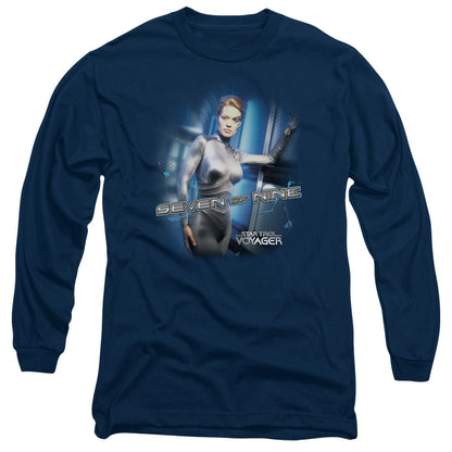 Star Trek Seven Of Nine Mens Long Sleeve Shirt Navy Officially Licensed Officially Licensed