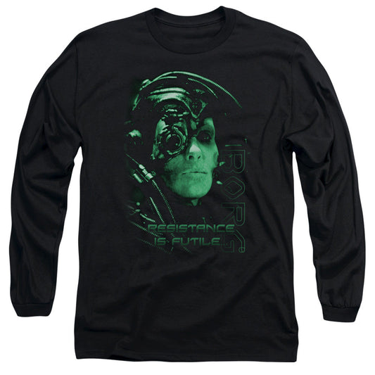 Star Trek Resistance Is Futile Mens Long Sleeve Shirt Black Officially Licensed Officially Licensed