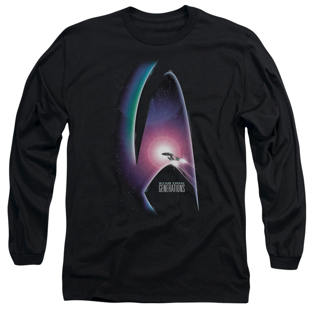 Star Trek Generations(Movie) Mens Long Sleeve Shirt Black Officially Licensed Officially Licensed