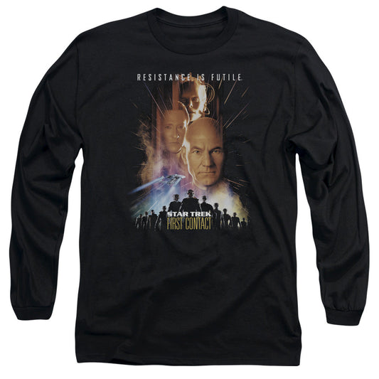 Star Trek First Contact(Movie) Mens Long Sleeve Shirt Black Officially Licensed Officially Licensed