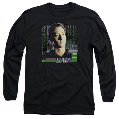 Star Trek Data Mens Long Sleeve Shirt Black Officially Licensed Officially Licensed