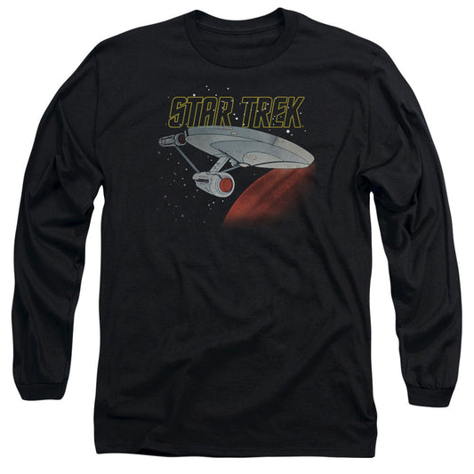 Star Trek Retro Enterprise Mens Long Sleeve Shirt Black Officially Licensed Officially Licensed