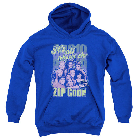 90210 Zip Code Kids Youth Hoodie Royal Officially Licensed