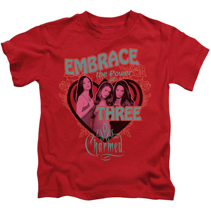 Charmed Embrace the Power Juvenile Kids Youth T Shirt Red Officially Licensed