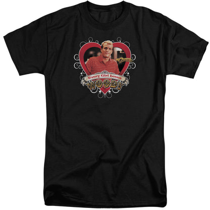 Cheers Woody Mens Tall T Shirt Black Officially Licensed