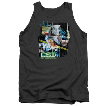 Csi Evidence Collage Mens Tank Top Shirt Charcoal Officially Licensed