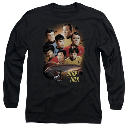 Star Trek Heart Of The Enterprise Mens Long Sleeve Shirt Black Officially Licensed Officially Licensed