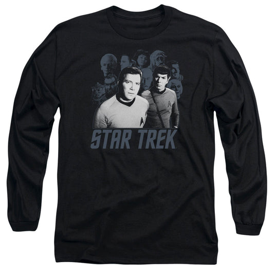 Star Trek Kirk Spock And Company Mens Long Sleeve Shirt Black Officially Licensed Officially Licensed