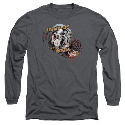 Twilight Zone The Norm Mens Long Sleeve Shirt Charcoal Officially Licensed