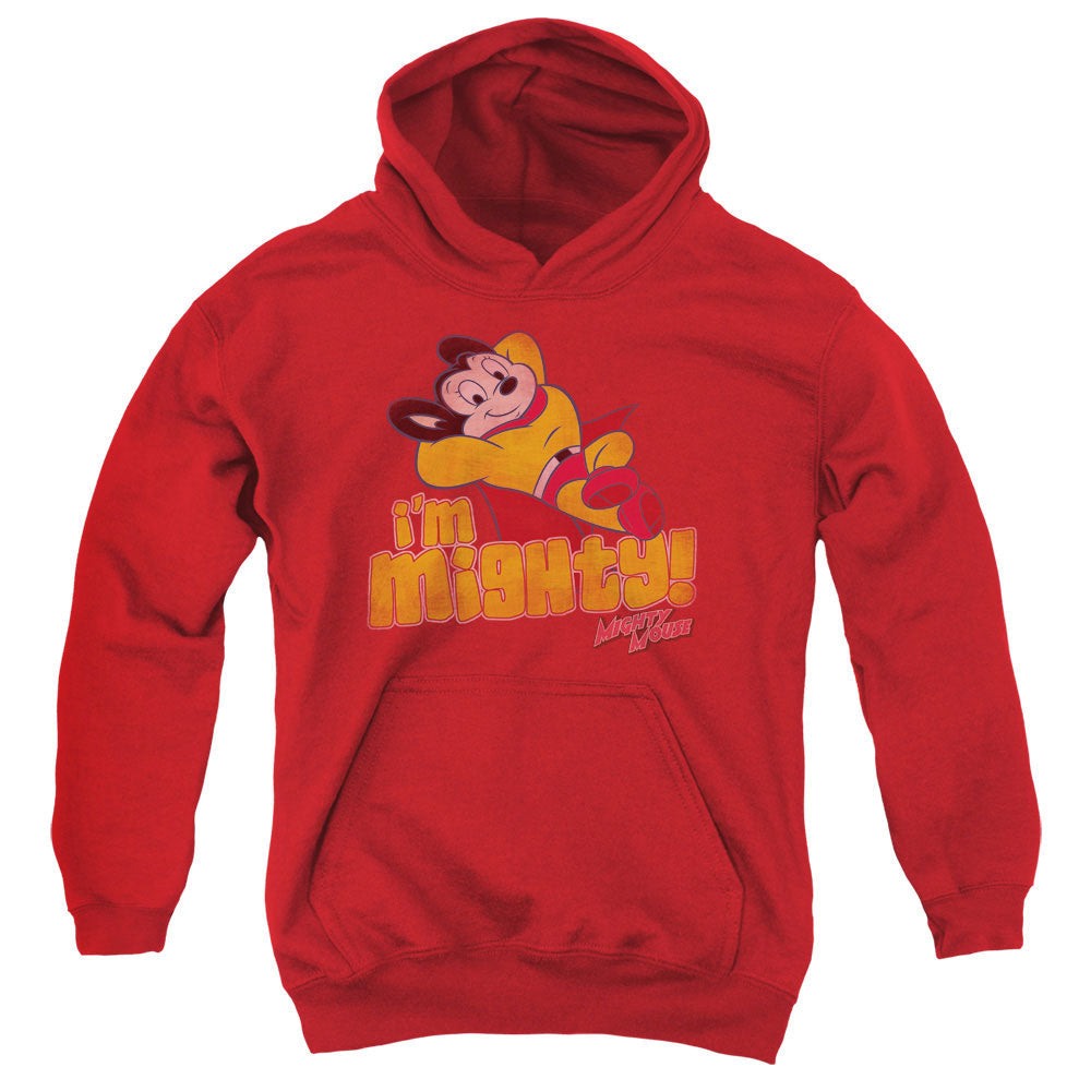 Mighty Mouse Im Mighty Kids Youth Hoodie Red Officially Licensed