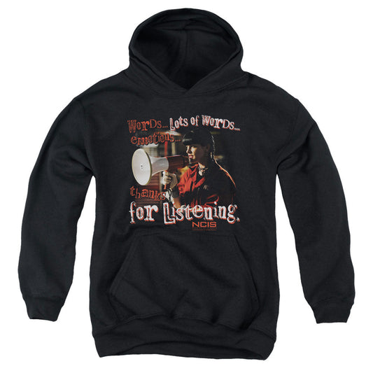 Ncis Thanks for Listening Kids Youth Hoodie Black Officially Licensed