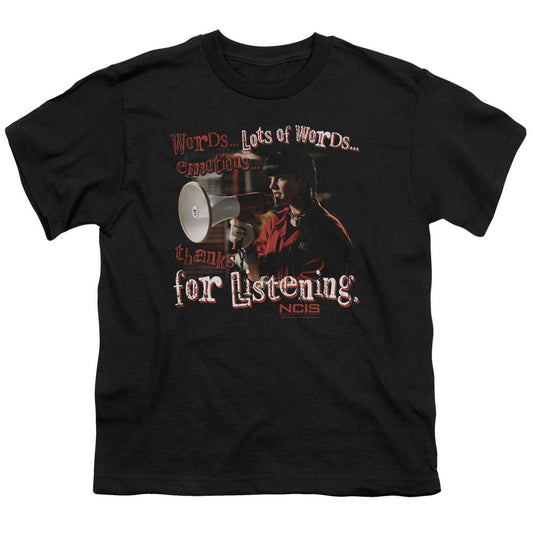 Ncis Thanks for Listening Kids Youth T Shirt Black Officially Licensed