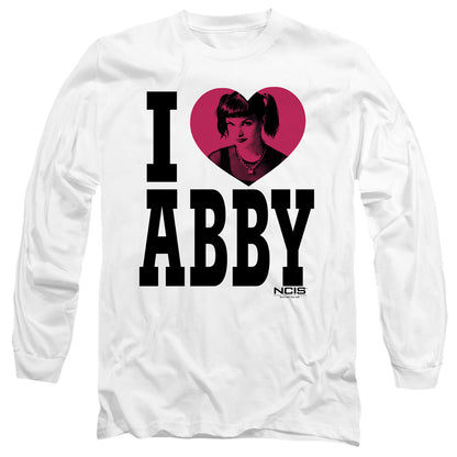 Ncis I Heart Abby Mens Long Sleeve Shirt White Officially Licensed