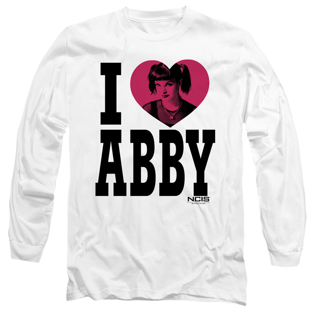 Ncis I Heart Abby Mens Long Sleeve Shirt White Officially Licensed