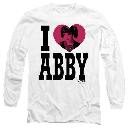 Ncis I Heart Abby Mens Long Sleeve Shirt White Officially Licensed