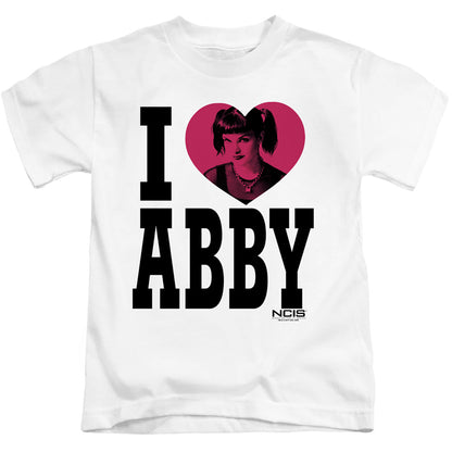 Ncis I Heart Abby Juvenile Kids Youth T Shirt White Officially Licensed