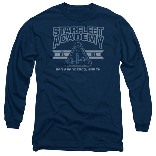 Star Trek Starfleet Academy Earth Mens Long Sleeve Shirt Navy Officially Licensed Officially Licensed