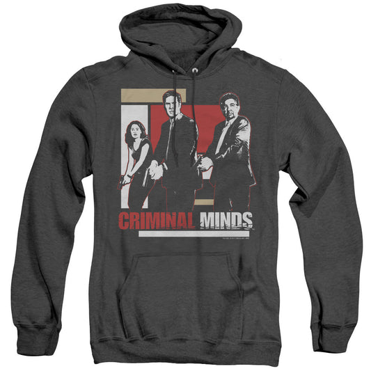 Criminal Minds Guns Drawn Heather Mens Hoodie Black Officially Licensed