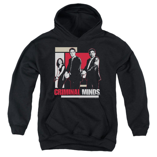 Criminal Minds Guns Drawn Kids Youth Hoodie Black Officially Licensed