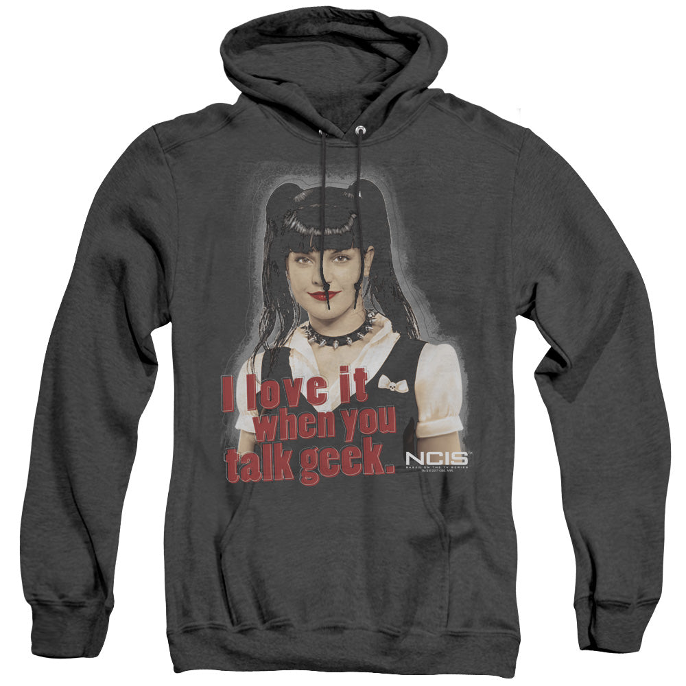 Ncis Geek Talk Heather Mens Hoodie Black Officially Licensed