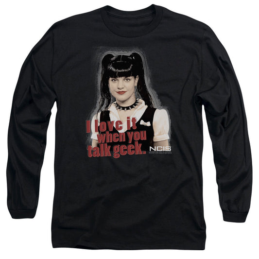 Ncis Geek Talk Mens Long Sleeve Shirt Black Officially Licensed