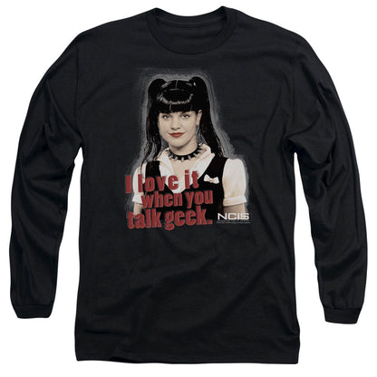 Ncis Geek Talk Mens Long Sleeve Shirt Black Officially Licensed