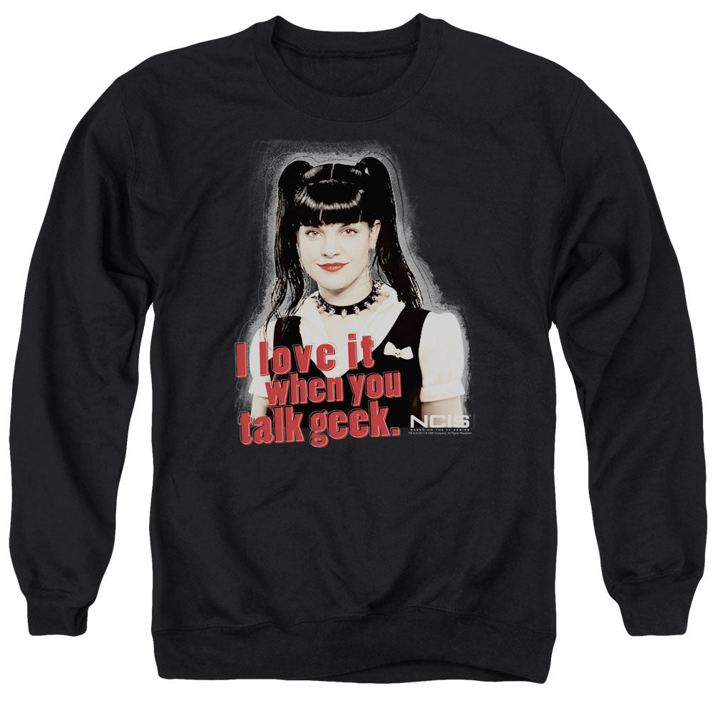 Ncis Geek Talk Mens Crewneck Sweatshirt Black Officially Licensed