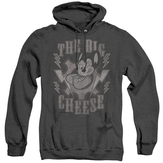 Mighty Mouse The Big Cheese Mens Heather Hoodie Black Officially Licensed