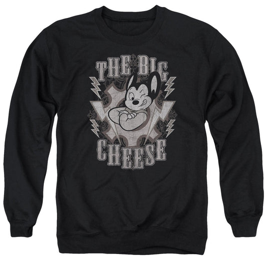 Mighty Mouse the Big Cheese Mens Crewneck Sweatshirt Black Officially Licensed