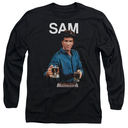 Cheers Sam Mens Long Sleeve Shirt Black Officially Licensed Officially Licensed