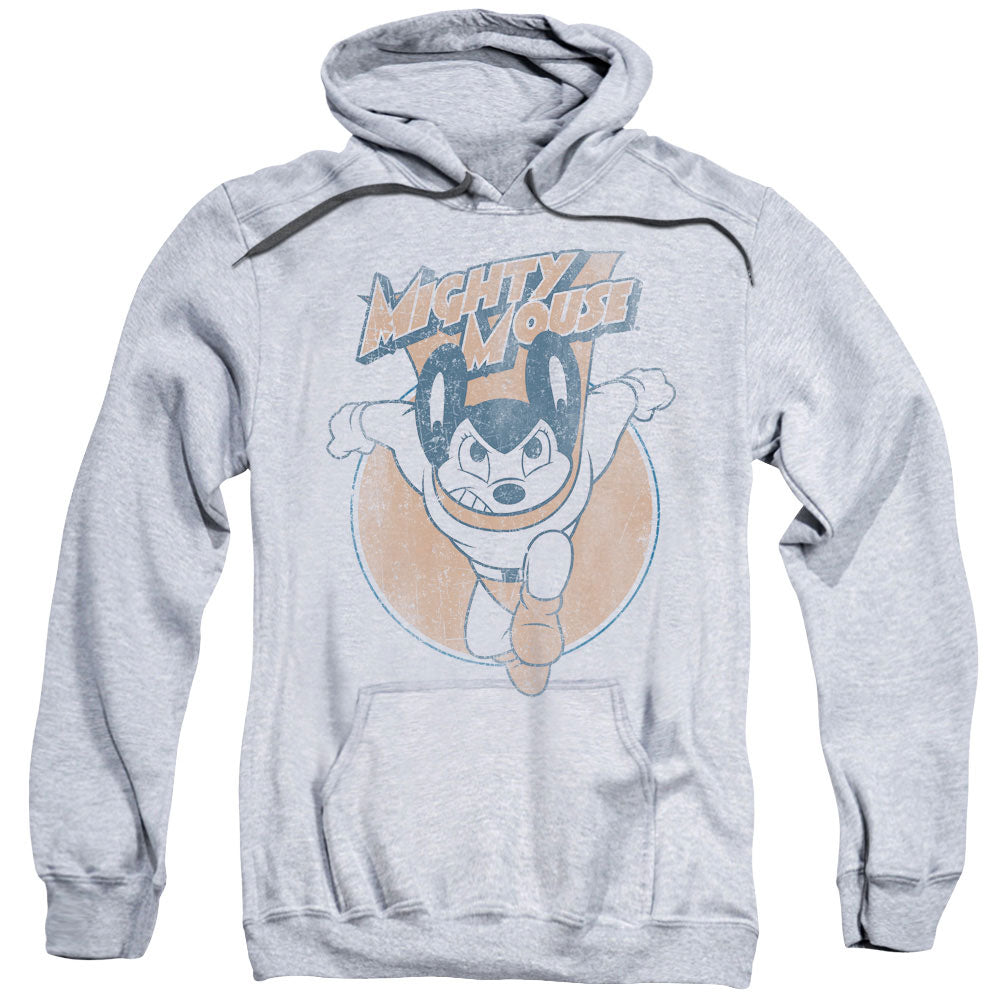 Mighty Mouse Flying With Purpose Mens Hoodie Athletic Heather Officially Licensed