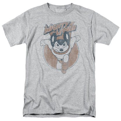 Mighty Mouse Flying With Purpose Mens T Shirt Athletic Heather Officially Licensed