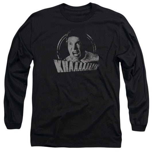 Star Trek Khan Distressed Mens Long Sleeve Shirt Black Officially Licensed Officially Licensed