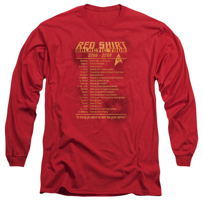 Star Trek Red Shirt Tour Mens Long Sleeve Shirt Red Officially Licensed Officially Licensed
