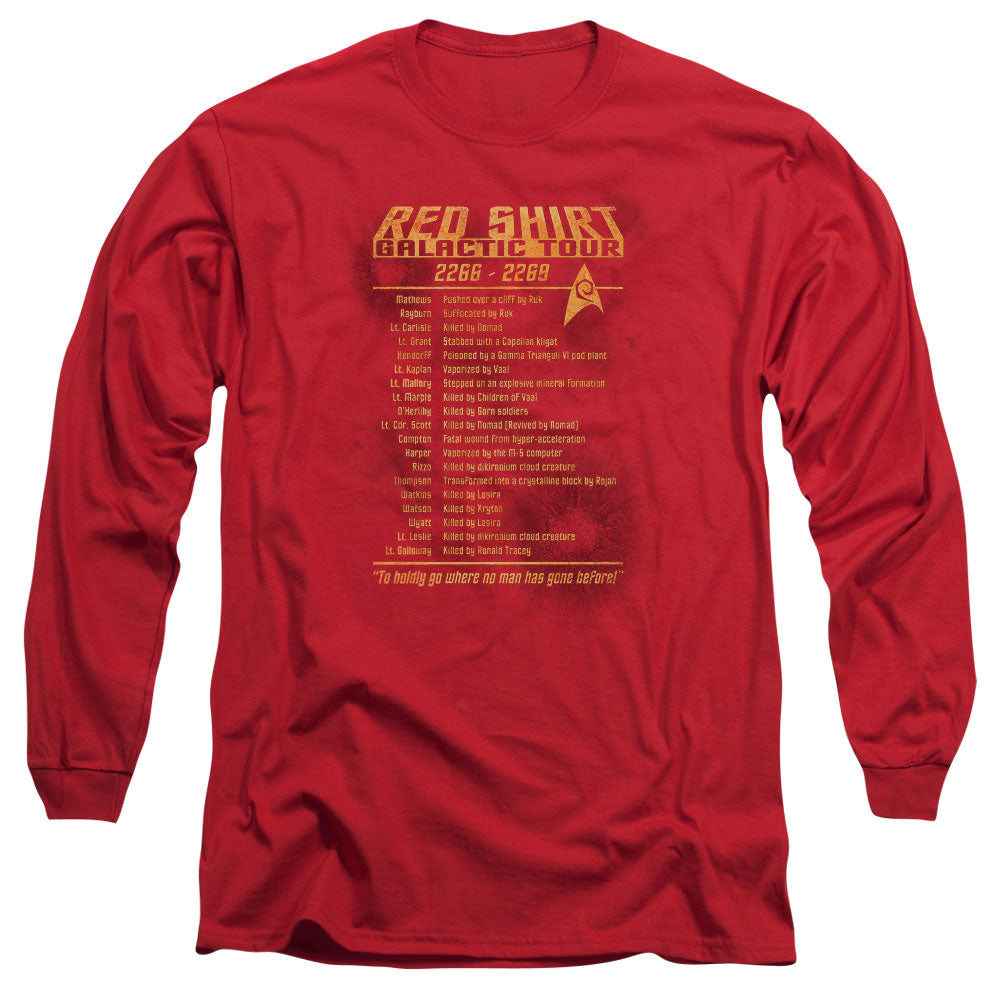 Star Trek Red Shirt Tour Mens Long Sleeve Shirt Red Officially Licensed Officially Licensed