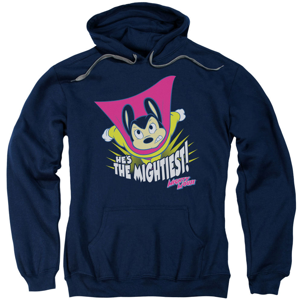 Mighty Mouse the Mightiest Mens Hoodie Navy Blue Officially Licensed