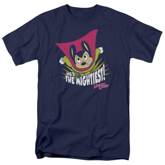 Mighty Mouse The Mightiest Mens T Shirt Navy Officially Licensed