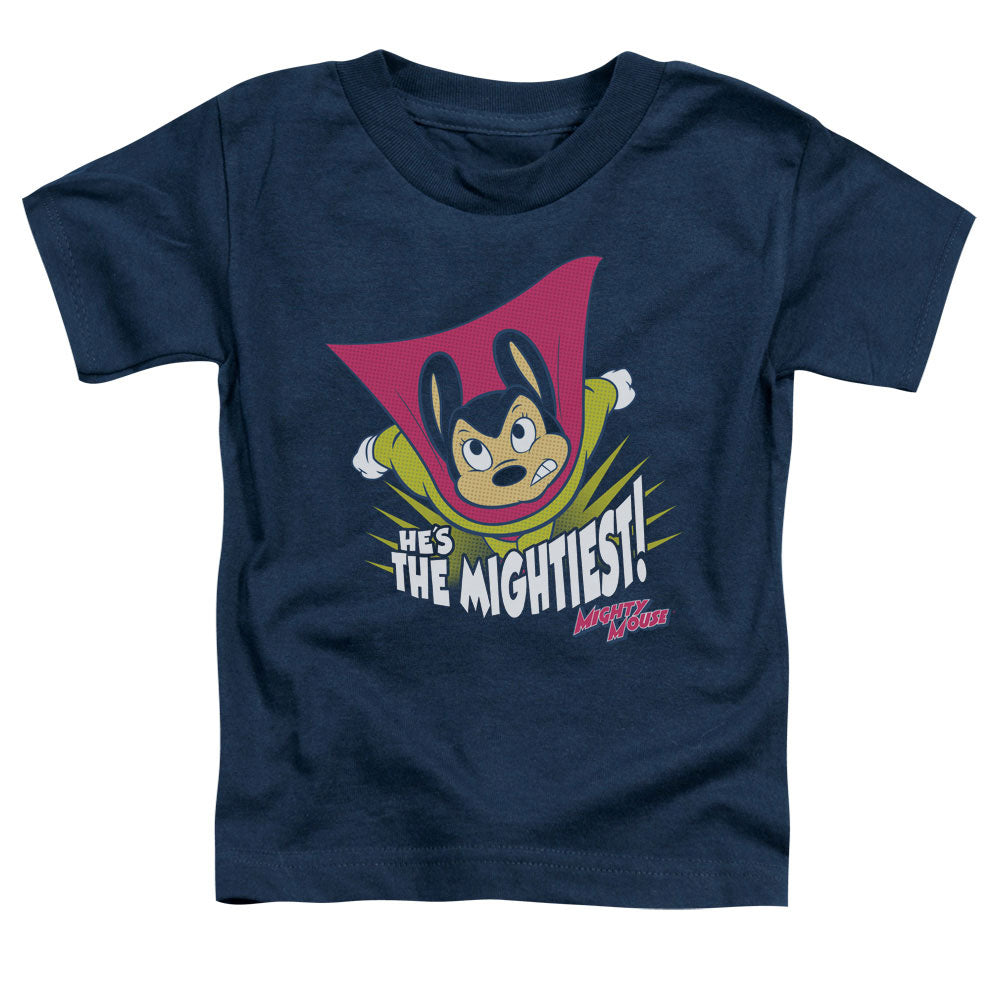 Mighty Mouse the Mightiest Toddler Kids Youth T Shirt Navy Blue Officially Licensed
