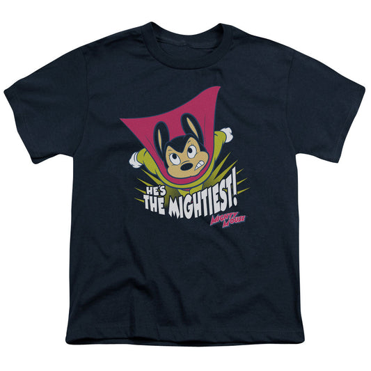 Mighty Mouse the Mightiest Kids Youth T Shirt Navy Officially Licensed