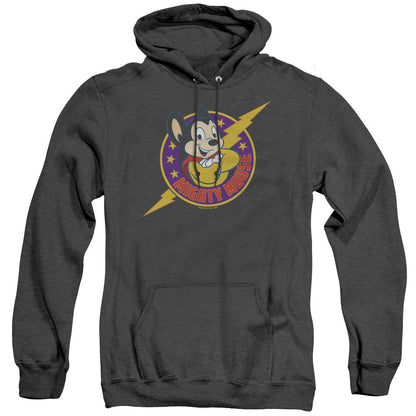 Mighty Mouse Mighty Hero Mens Heather Hoodie Black Officially Licensed